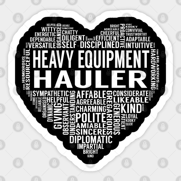 Heavy Equipment Hauler Heart Sticker by LotusTee